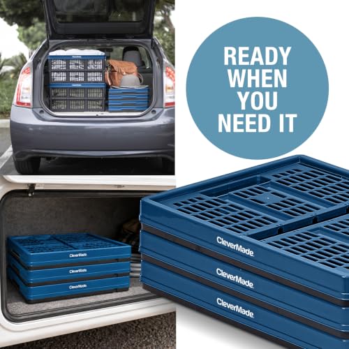 Collapsible Storage Crate 45L Ocean Pack of 3 Eco-Friendly Utility Bins