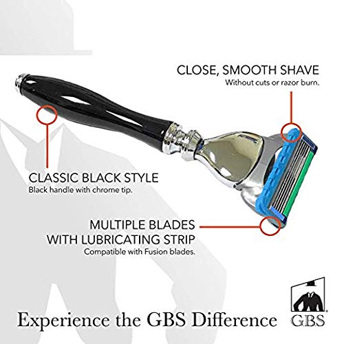 G.B.S 5 Blade Safety Razor Onyx Handle Classic Wet Shaving Tool