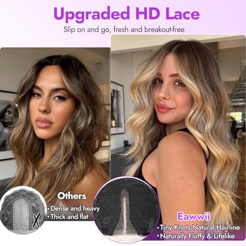 Blonde Wigs for Women 30 Inch Long Wavy Lace Glueless Ombre Blonde