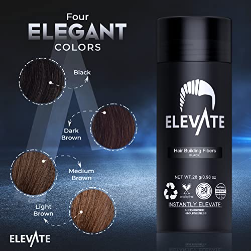 Black Hair Fibers for Thinning Hair 40g Bottle - Natural Keratin Concealer (Black)