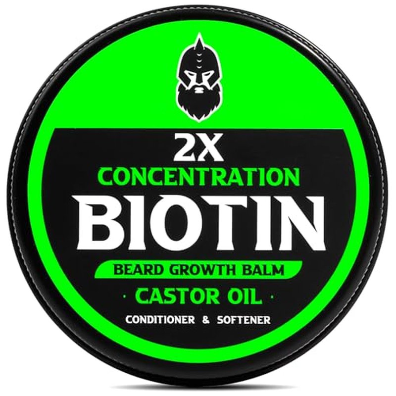 Beard Balm, 2X Thickening Biotin, with Castor Oil and Argan & Jojoba Oils, Promotes Beard Growth, Styles, Strengthens & Softens Beards & Mustaches, 2 Ounce, Vanilla, Cedar, Orange | Thickening, moisturizing, softening, Conditioning, Thickening