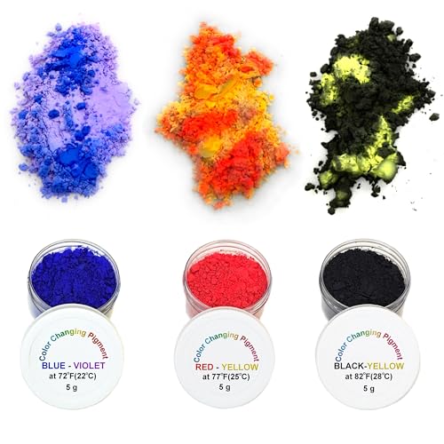 Temperature Activated Thermochromic Powder Pigments Multicolor Pack Perfect for Color Changing Slime Nail Art Secret Message Tumblers Science Experiments Resin Jewelry T-Shirts Shoes