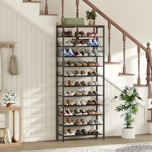 12-Tier Shoe Rack Organizer Holds 44-48 Pairs Adjustable Storage