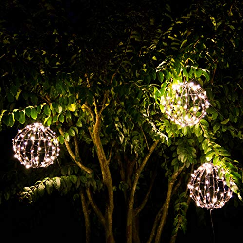 12 Inch Outdoor/Indoor LED Christmas Light Balls 3 Pack - Waterproof & Long-Lasting