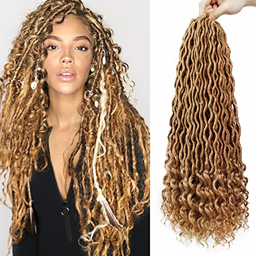 Goddess Locs Crochet Hair 20 Inch Faux Locs with Curly Ends - 6 Packs, 27#