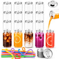 11.2 oz Plastic Can Cups with Lids - 100 Pack, Clear PET Beverage Containers