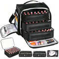 Large Capacity Nail Polish Organizer Bag with Removable Drawers & Travel Carrying Options