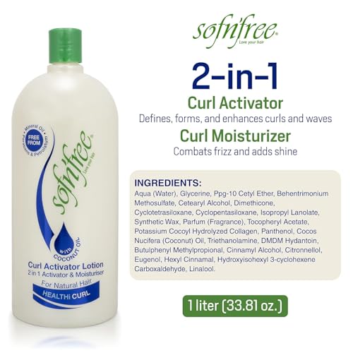 Sofn'Free Moisturizer & Curl Activator Lotion 2 Pack - 33.81 fl oz for Natural Hair