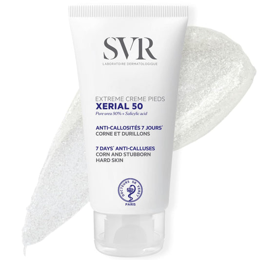 SVR Xerial 50 Extreme Foot Gel With Salicylic Acid & 50% Pure Urea For Severely Dry, Cracked, Rough, Stubborn Hard Skin Prone To Corns And Calluses. Relief For Extremely Dry Feet 1.7 Fl.oz.