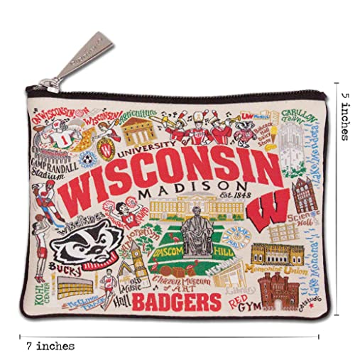 Catstudio Zipper Pouch, University of Wisconsin Travel Toiletry Bag, 5 x 7, Ideal Makeup Bag, Dog Treat Pouch, or Purse to Organize Supplies for Grads & Alumni