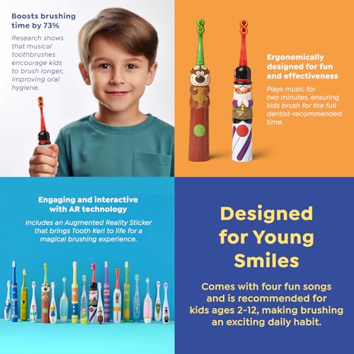 Sonic Cavitar Musical Sonic Kids Toothbrush - Interactive Musical Oral Care for Ages 2-12
