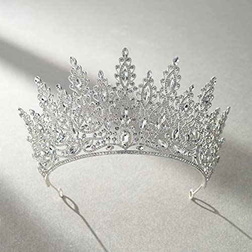 Silver Tiara Crown for Women & Girls - Wedding, Quinceanera, Prom Headpiece