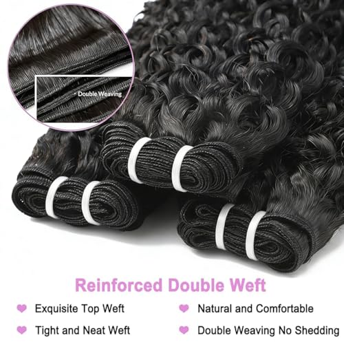 Natural Color Burmese Curly Human Hair Bundles 16 Inch Water Wave Textured Spiral Curls for Black Women