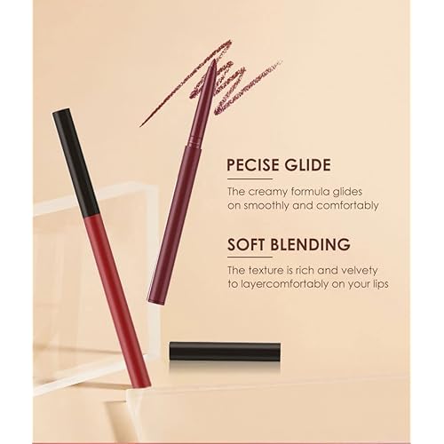 URQT 12pcs Lip Liner and Lipstick Makeup Set, 6 Velvety Matte Liquid Lipsticks + 6 Matching Smooth Lip Liner One Step Lips Makeup Kits Waterproof Long Lasting Matte Lipstick Gift Set (Set B, 12)