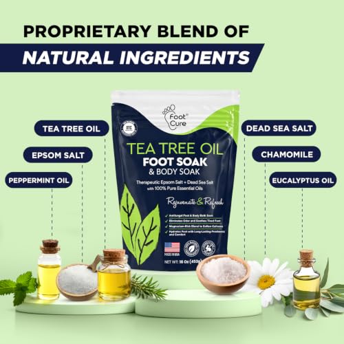 3in1 Tea Tree Callus Remover Gel & Epsom Salt Foot Soak for Dry Cracked Feet