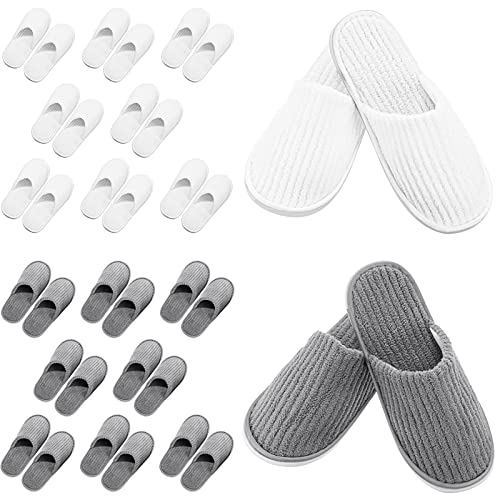 House Slippers Bulk 18 Pairs Washable Non-Slip Indoor Spa Slippers for Guests