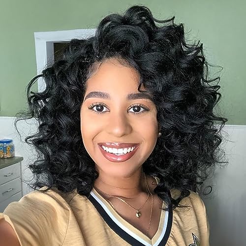 ToyoTree 4# Ocean Wave Crochet Hair 9 Inch 8 Pack Light Brown Short Curly Extensions