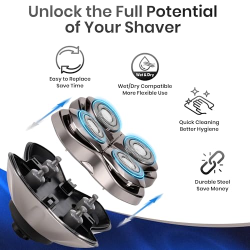 Shaver Replacement Blades for Pitbull Shaver PRO 4 Head - 2 Pack