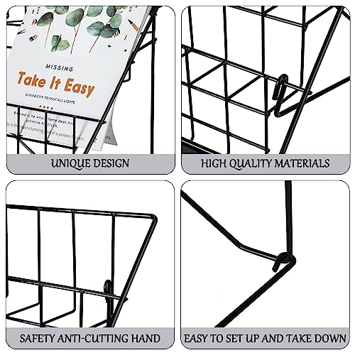 Queekay 6-Tier Metal Magazine & Book Rack - Countertop Display Stand