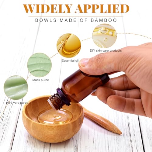 Eco Bamboo Mixing Bowl - Cute Miuni Small Facial Skin Care Mixing Bowl DIY Homemade Mini Cosmetic Tool Sets