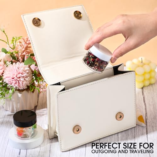 Meanplan 100 Pcs 2 oz Plastic Container Jars Clear Round Cosmetic Container with Lids, Plastic Jars with Screw Lids for Travel Storage, Kitchen Use, DIY Crafts(Black, White, PP)