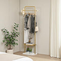 KaKaBB Gold Clothing Rack with Marble Base, 19.7-inch Freestanding Garment Organizer for Bedroom & Entryway