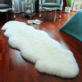 Sheepskin Area Rug Wool Fur Carpet Fluffy Shaggy Throw 2x6 ft Ivory White
