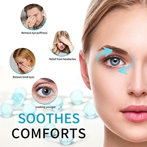 Cooling Eye Mask with Gel Bead, Reusable Cold Compress Ice Pack Sleeping Eye Cooling Pads for After Eyelid Surgery, Puffiness, Puffy Eyes, Headache, Migraine Relief(Blue)