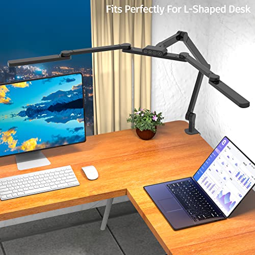 Black EPABINA LED Desk Lamp with Clamp, 41.5-Inch Adjustable Architect Light
