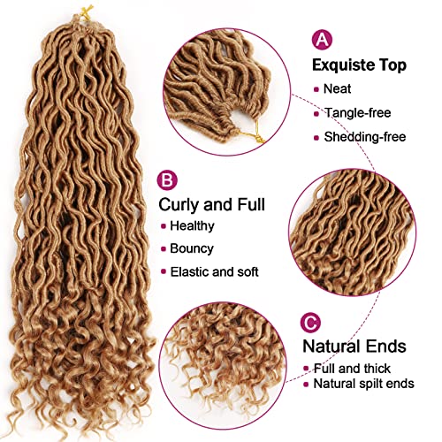 Goddess Locs Crochet Hair 20 Inch Faux Locs with Curly Ends - 6 Packs, 27#