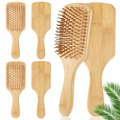 10 Pcs Wooden Bamboo Hair Brush Set - Anti-Static Detangling & Scalp Massage