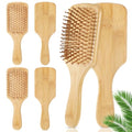 10 Pcs Wooden Bamboo Hair Brush Set - Anti-Static Detangling & Scalp Massage
