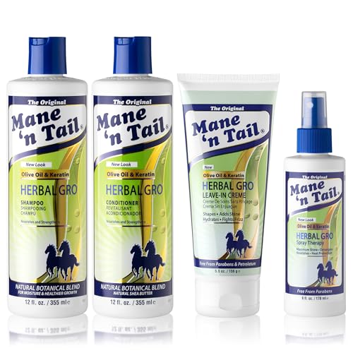 Herbal Hair Growth Kit with Shampoo Conditioner Spray & Creme - Nourishing & Strengthening System