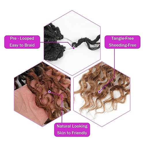 AMELI Goddess Locs Crochet Hair 12 Inch 8 Packs Pre-Looped Curly Ends for Black Women