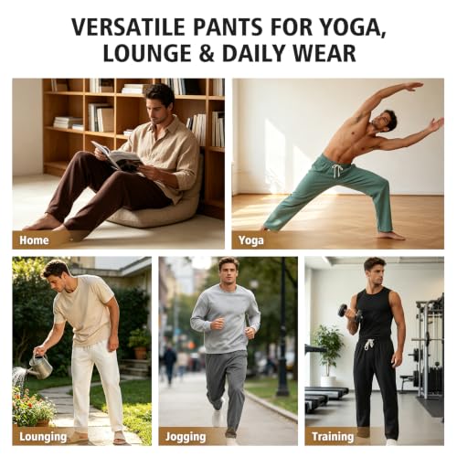 Amy Coulee Men's Navy X-Large Cotton Yoga & Workout Sweatpants with Pockets
