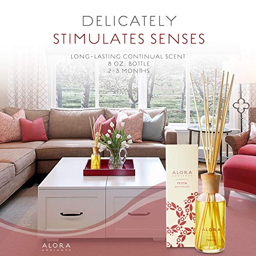 Holiday Reed Diffuser with Cinnamon & Orange Scent - 8 oz Long-Lasting Home Fragrance