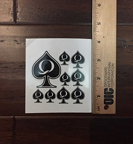 Temporary Tattoos Set - 8 Sheets Queen of Spades BBC Symbols Variety
