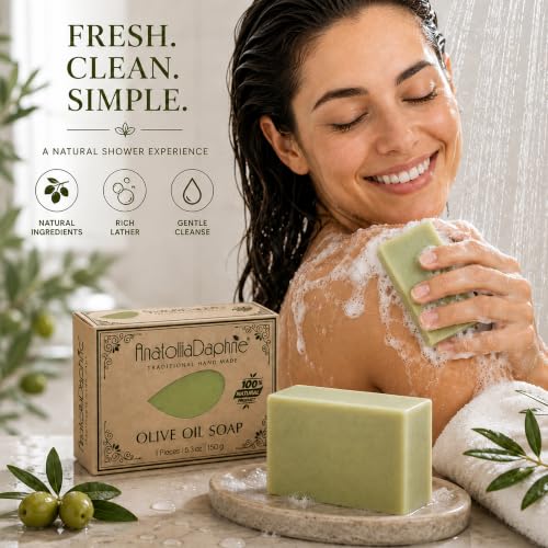 Olive Oil Soap Bar - Handmade 100% Natural & Vegan - Pack of 9 (5.3 oz Each) Variation of THIS listing