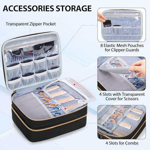 Travel Hair Clipper Case Compatible with Wahl Oster Hatteker & More
