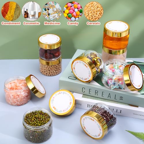 32 Pack 5 oz Plastic Jars with Gold Lids for Cosmetics Food Storage