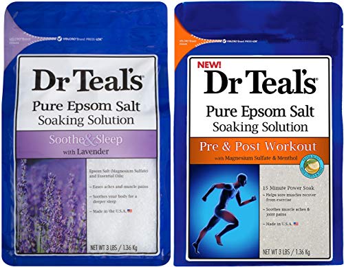 Dr Teal's Lavender Epsom Salt Gift Set - Soothing Soak & Pre/Post Workout (2 x 3 lb)