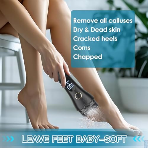 Celepen Electric Foot File Callus Remover with Storage Bag, 3-Speed Pedicure Kit