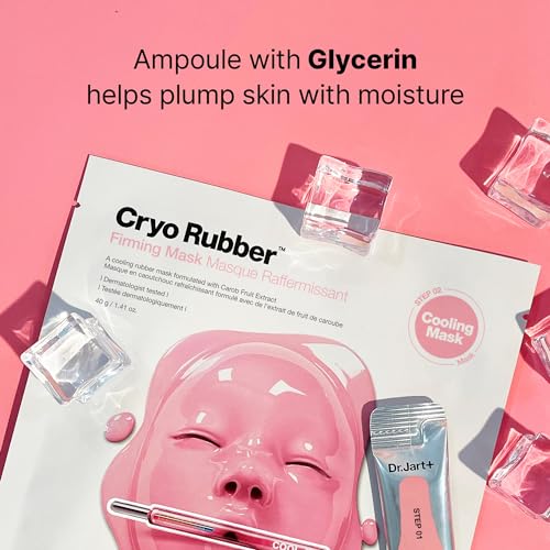 Dr.Jart+ Cryo Rubber Mask Collection ? 4 Korean Face Masks for Hydration, Brightening, Firming & Soothing | Korean Skin Care Kit with Hyaluronic Acid, Niacinamide, Glycerin & Allantoin