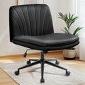 Neo Chair Criss Cross Office Chair with Wheels & Adjustable Swivel - Black PU