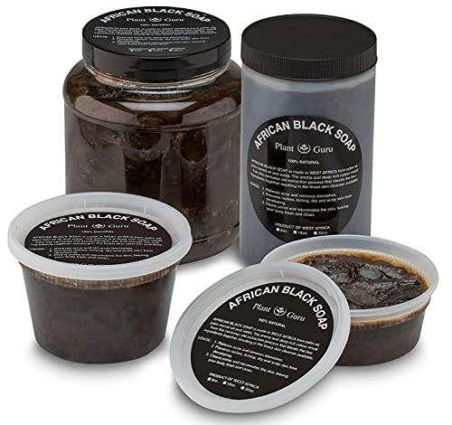 Unscented African Black Soap Paste 3.5 lbs - Natural Skincare for Face, Body & Hair - Handmade, Ghana Origin