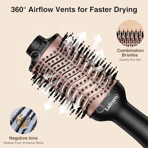Lafesro 60mm Hot Air Brush for Salon-Style Blowouts, Frizz Control & Root Lift