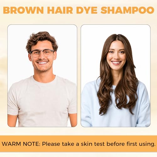 Brown Hair Dye Shampoo 3 in 1 for Gray Hair Coverage - BROWN