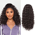 20 Inch Dark Chocolate Brown Fluffy Ponytail Extension with Drawstring - Kinky Curly Wavy Synthetic Hairpiece for Women Variation of THIS listing