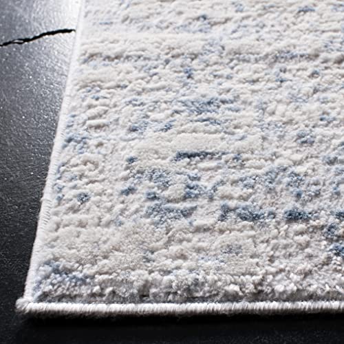 Rectangular 5'3 x 7'6 Modern Ivory Blue Area Rug - Amelia Collection