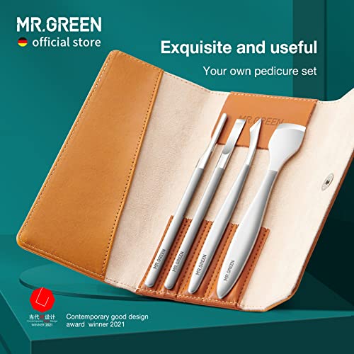 MR.GREEN Pedicure Knife Set Professional Ingrown Toenail Clippers Foot Care Tools Stainless Steel Nail Cuticle Nippers Remover Kits (4 Pcs Set)